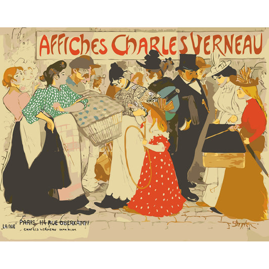 Parisian poster paint-by-numbers kit