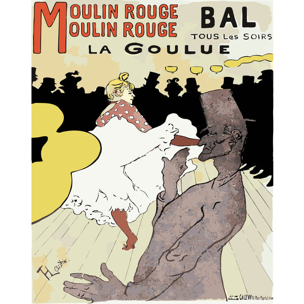 Henri de Toulouse-Lautrec, titled Moulin Rouge: La Goulue Paint by Numbers