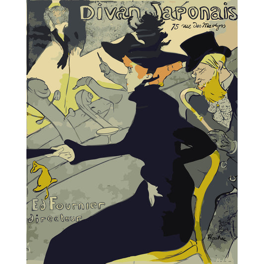 A Night at the Divan Japonais Paint by Numbers Kit | 20"H x 16"W