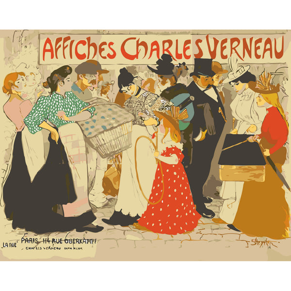 Parisian poster paint-by-numbers kit