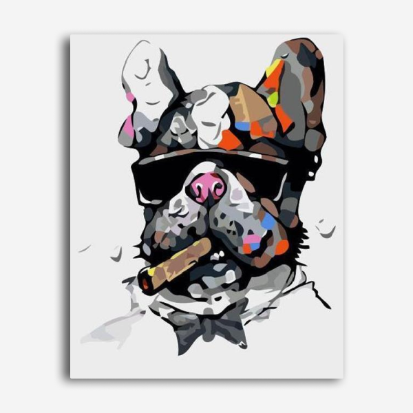 Bull Dog Smoking Cigar - Paint By Numbers Kit