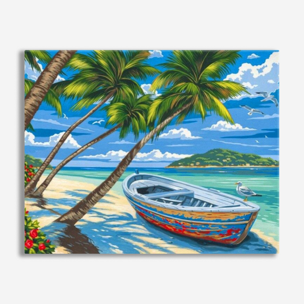 Hawaii Beach, Boat - Paint By Number Kit