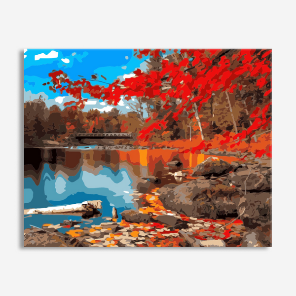 Scenic River Foliage - Paint By Number Kit