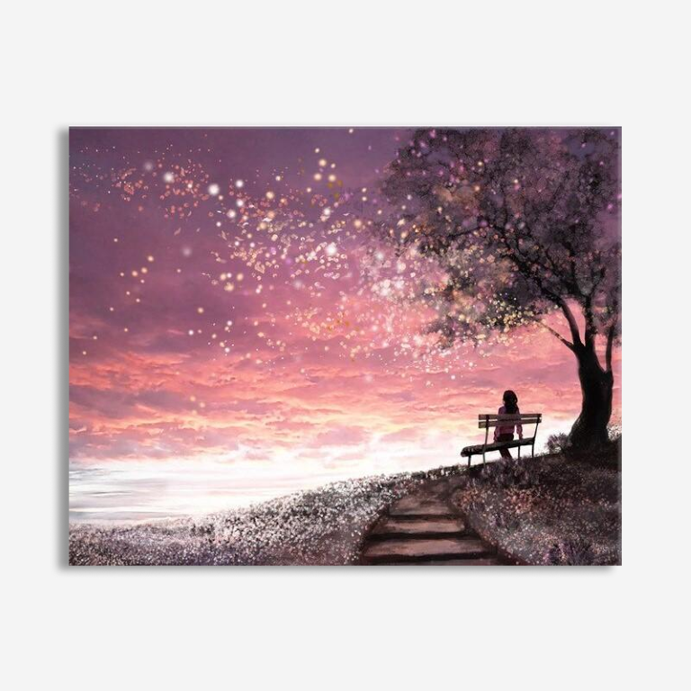 Pink Night Sky Paint By Numbers Kit 16" x 20" Magic Canvas